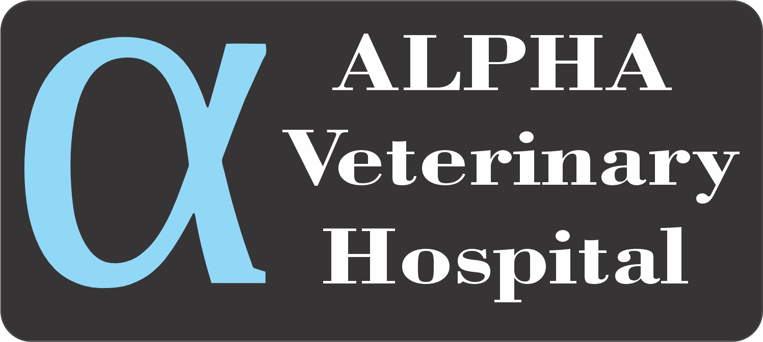 Logo image for Alpha Veterinary Hospital. Uses the classic Alpha symbol and text.